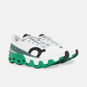 Кроссовки беговые On Cloudmonster Hyper Running shoes бело-зеленые