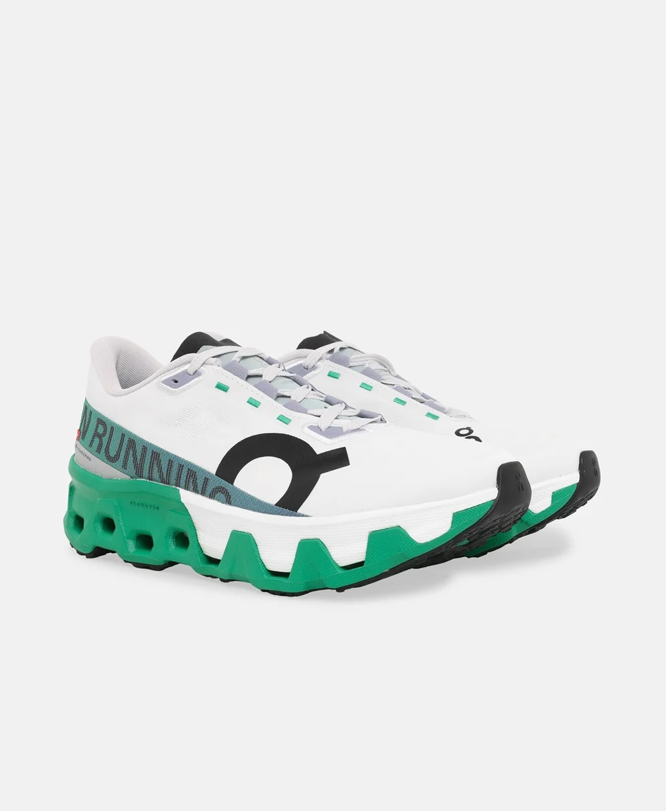 Кроссовки беговые On Cloudmonster Hyper Running shoes бело-зеленые
