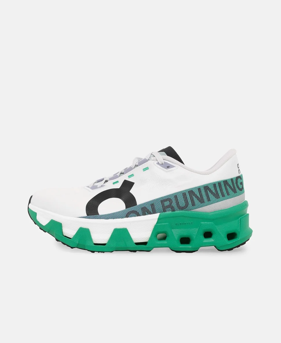 Кроссовки беговые On Cloudmonster Hyper Running shoes бело-зеленые — изображение 3