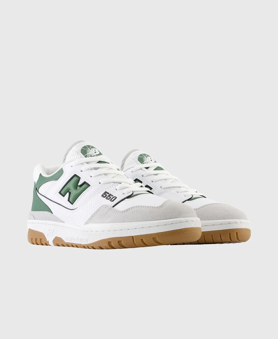 Кроссовки New Balance 550 Sneakers бело-зеленые