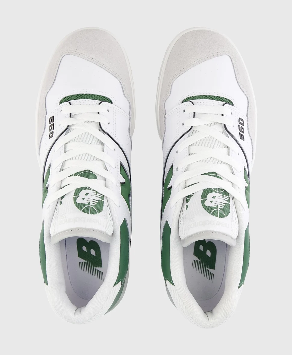 Кроссовки New Balance 550 Sneakers бело-зеленые — изображение 6