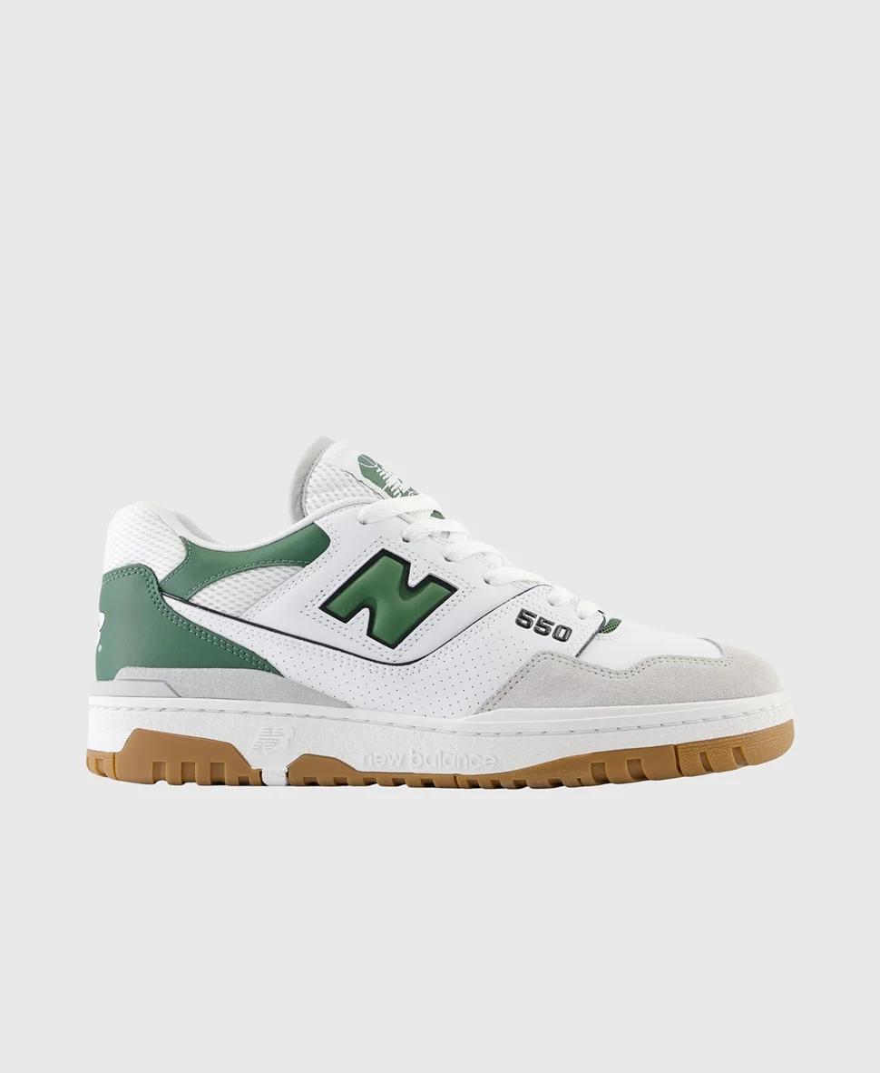 Кроссовки New Balance 550 Sneakers бело-зеленые — изображение 4