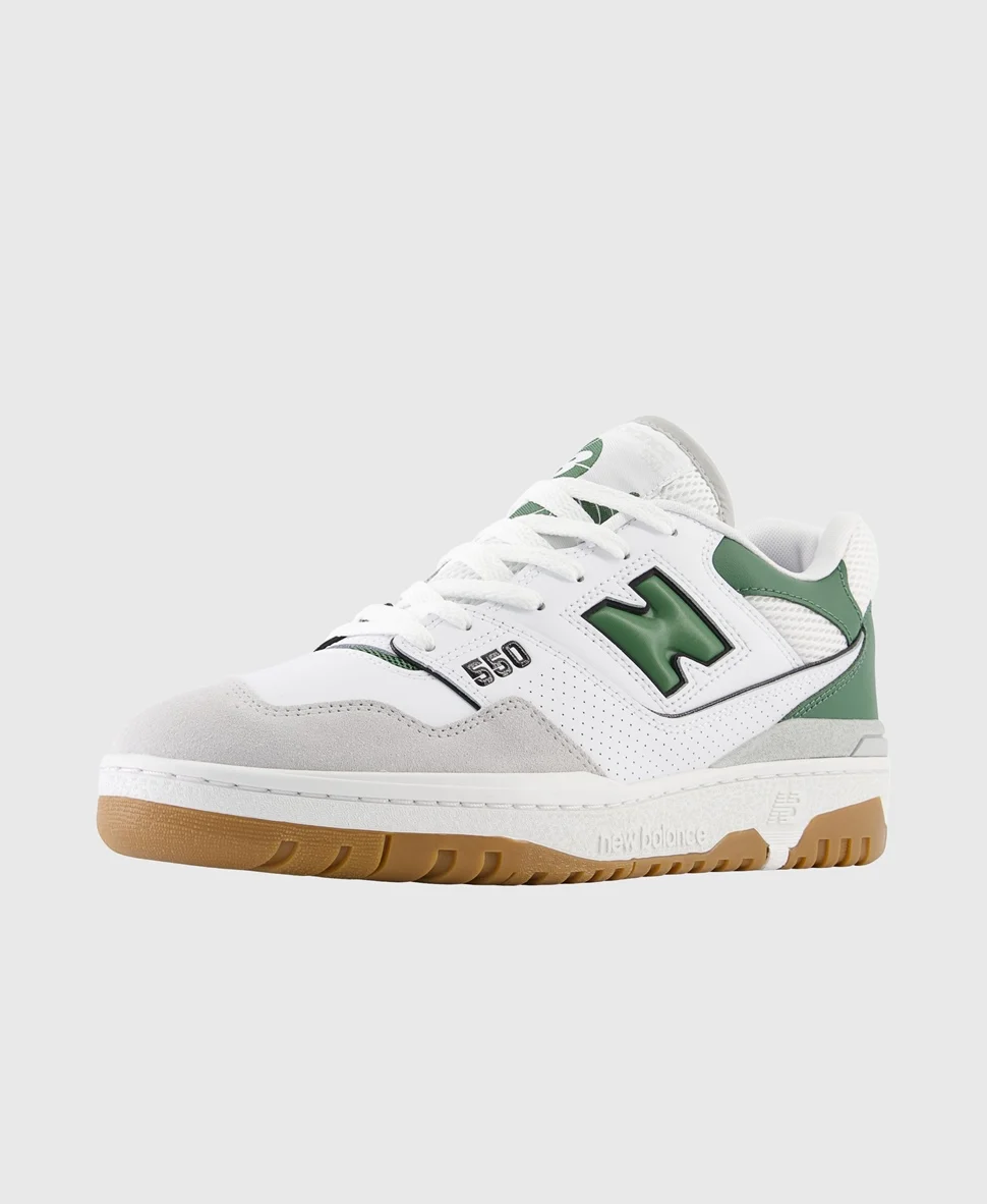 Кроссовки New Balance 550 Sneakers бело-зеленые — изображение 2