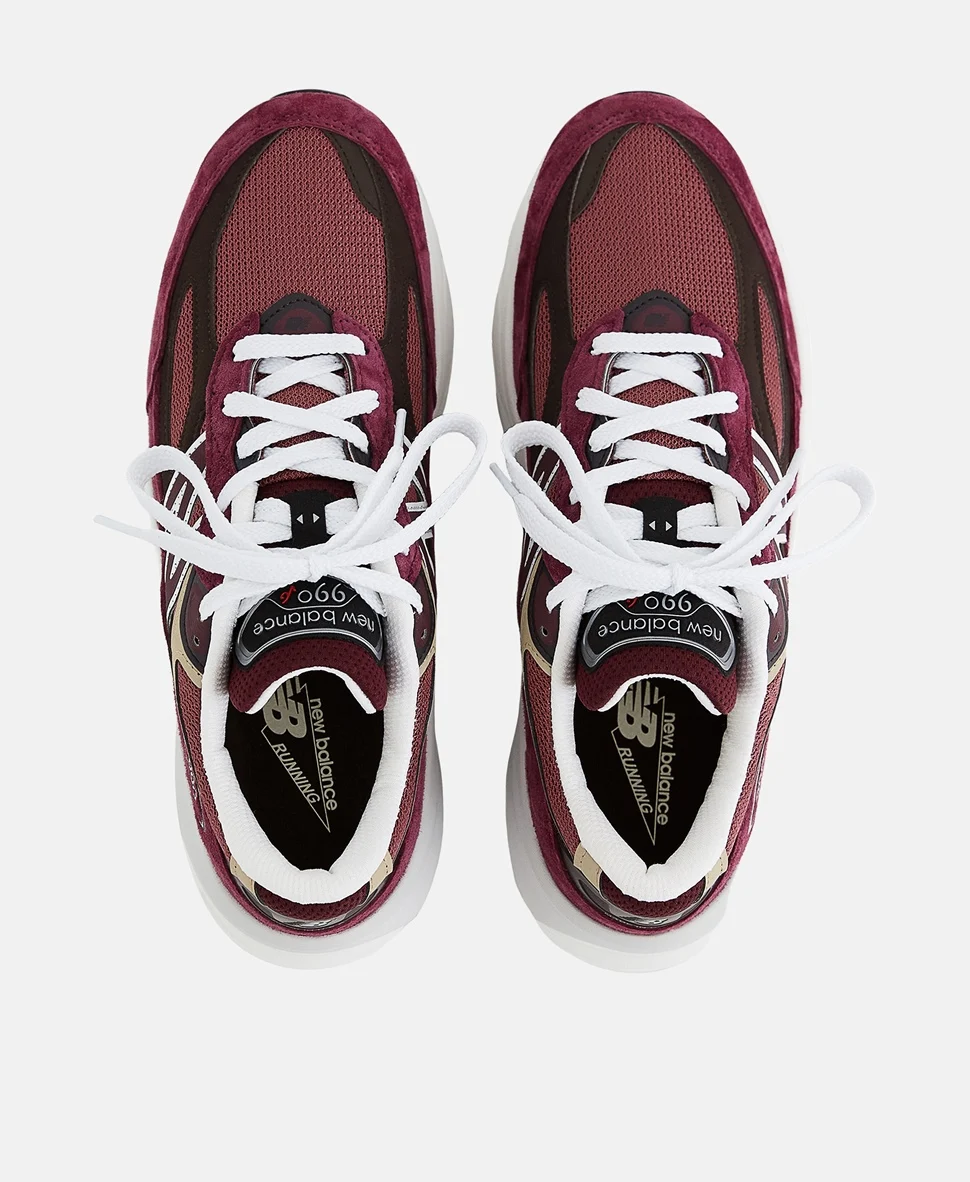 Кроссовки New Balance Made in 990 Sneakers бордовые — изображение 5