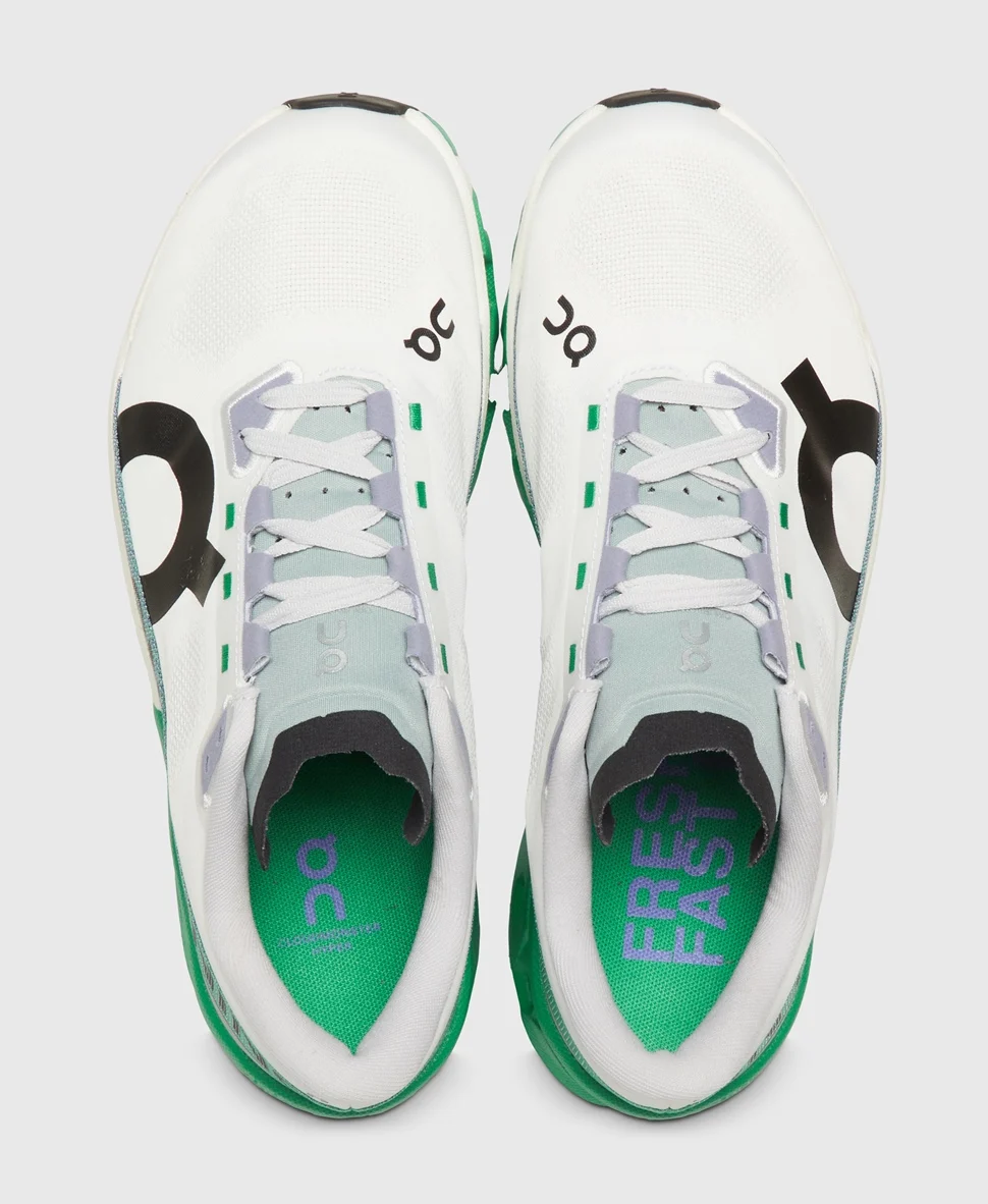 Кроссовки беговые On Running shoes Cloudmonster Hyper бело-зеленые — изображение 3